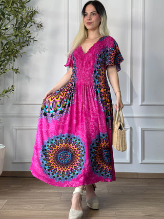 Rochie midi cu piept elasticizat