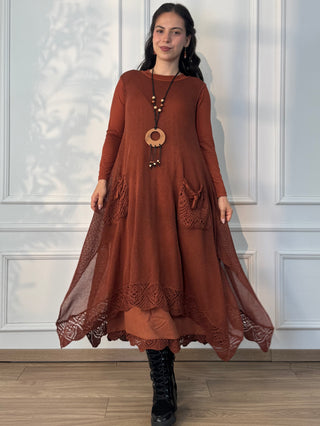 Rochie lungă cu două straturi