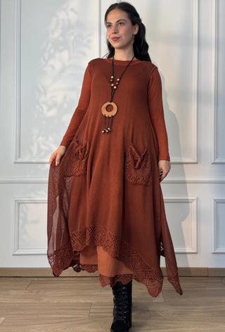 Rochie lungă cu două straturi