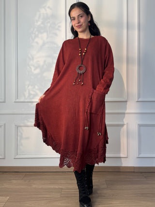 Rochie tricotată spălată cu piatră