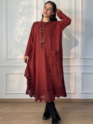 Rochie tricotată spălată cu piatră