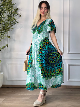 Rochie midi cu piept elasticizat