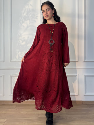 Rochie lungă tricotată din amestec de lână
