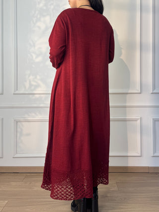 Rochie lungă tricotată din amestec de lână