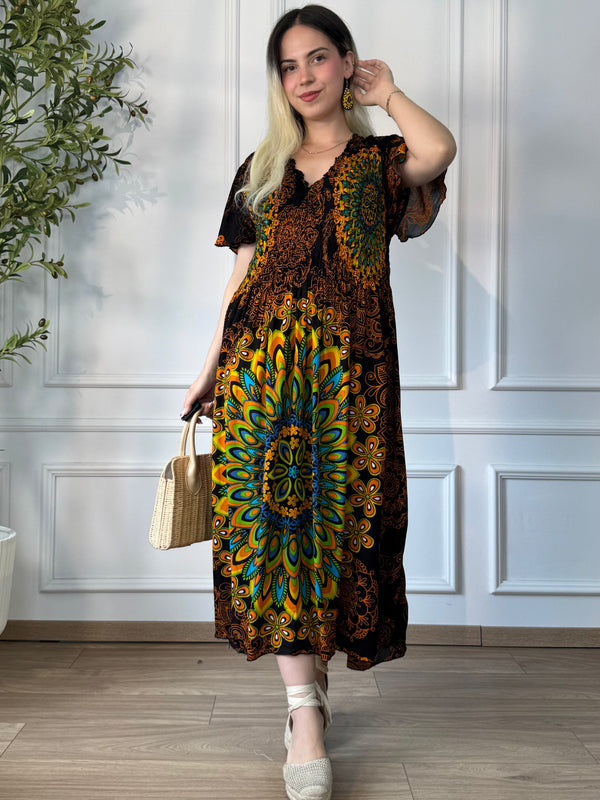 Rochie midi cu piept elasticizat