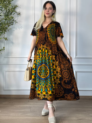 Rochie midi cu piept elasticizat