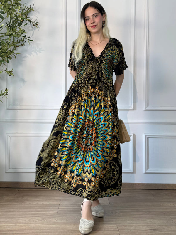 Rochie midi cu piept elasticizat