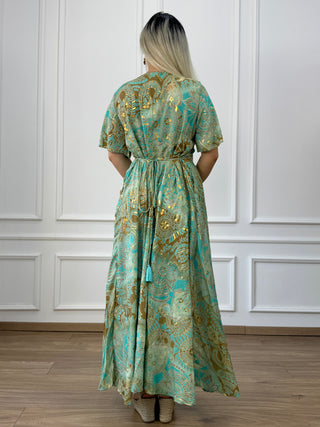 Rochie maxi cu decolteu în formă de inimă