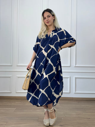 Rochie de vară cu guler și buzunare