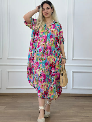 Rochie de vară cu guler și buzunare