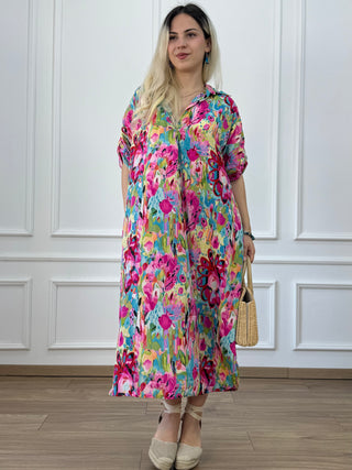 Rochie de vară cu guler și buzunare