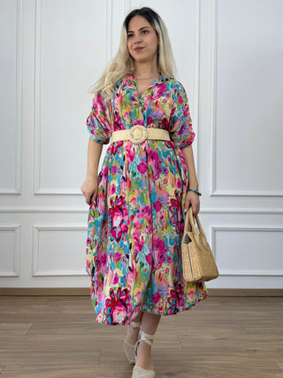 Rochie de vară cu guler și buzunare