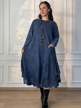 Rochie tricotată spălată cu piatră