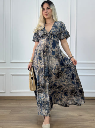 Rochie maxi cu decolteu în formă de inimă