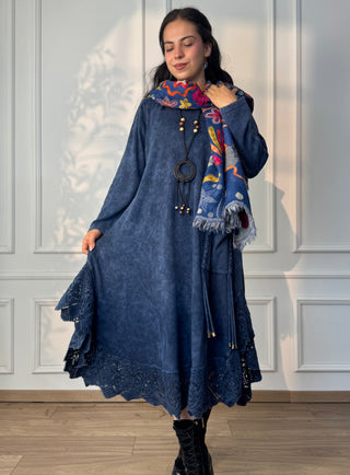 Rochie tricotată spălată cu piatră