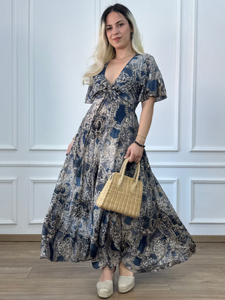 Rochie maxi cu decolteu în formă de inimă