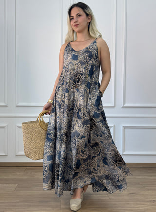 Rochie maxi cloș cu buzunare