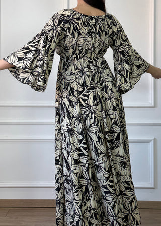Rochie cu talie elastică, de purtat pe umeri