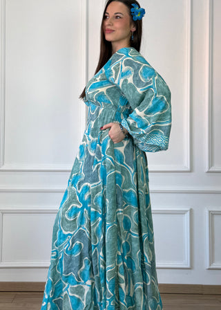 Rochie indiană cu mâneci lungi