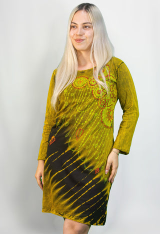 Tunică nepaleză batik galbenă