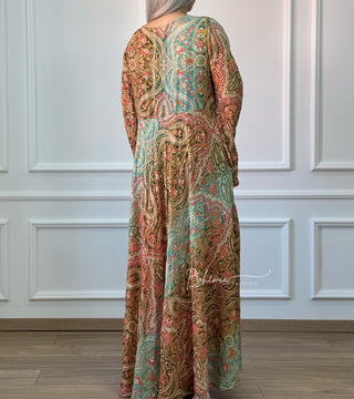 Rochie indiană cu mâneci lungi