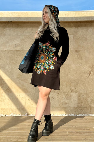 Rochie pulover cu mandale