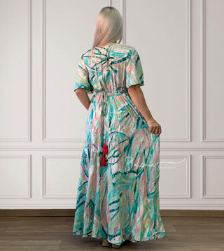 Rochie maxi cu decolteu în formă de inimă