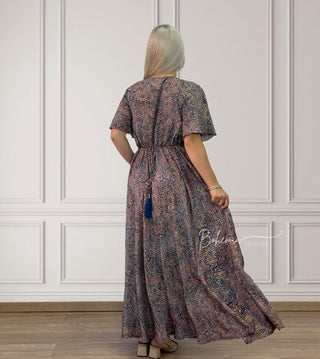 Rochie maxi cu decolteu în formă de inimă